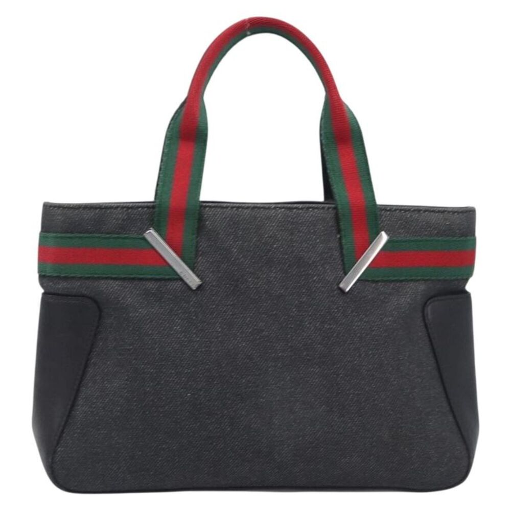 Gucci Sherry Line Tote Canvas Black Canvas Tote Bag Bag